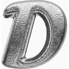 金属表面 英文字母D免费
