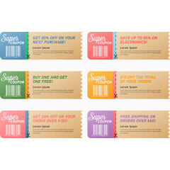 现代简约购物打折促销标签矢量图