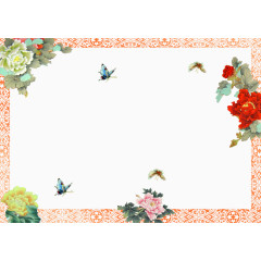 蝴蝶牡丹庆典装饰海报