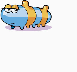 卡通毛毛虫萌大胖爬行