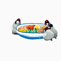 拌面趣味绘画素材图片