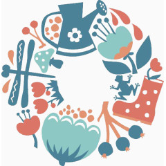 园艺工具与花卉