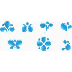 矢量水资源蓝色矢量图标