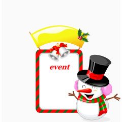 黑色帽子小雪人