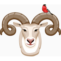 矢量手绘羊头