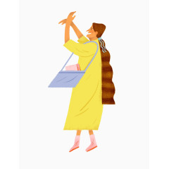 创意扁平大衣女人