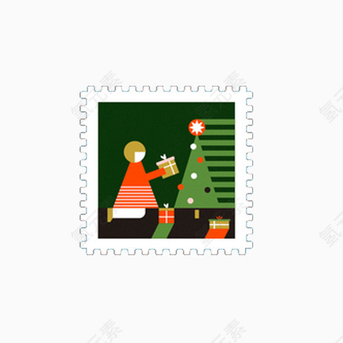 圣诞节日邮票