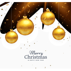 金色圣诞球卡片