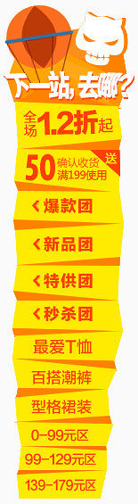 电商黄色优惠券海报