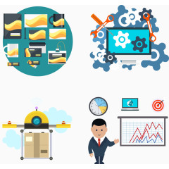 商务工作矢量扁平素材