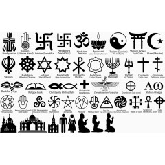 扁平宗教元素剪影