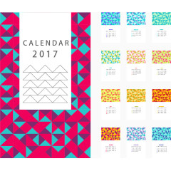 彩色几何块日历