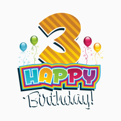 生日快乐数字矢量素材