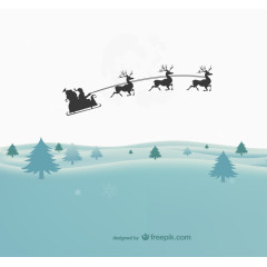 圣诞夜雪橇矢量图