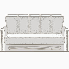 矢量手绘白色折叠沙发素材