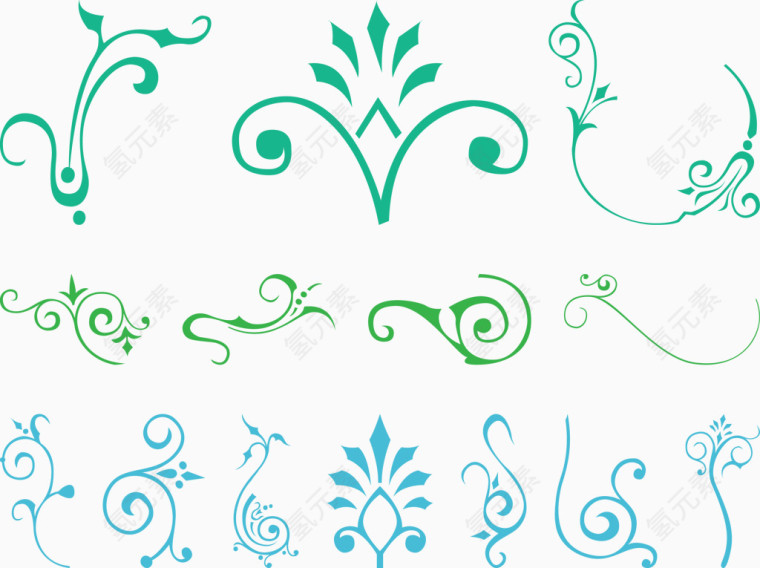 曲线植物创意图形矢量图