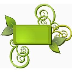 绿色花卉文本框矢量素材