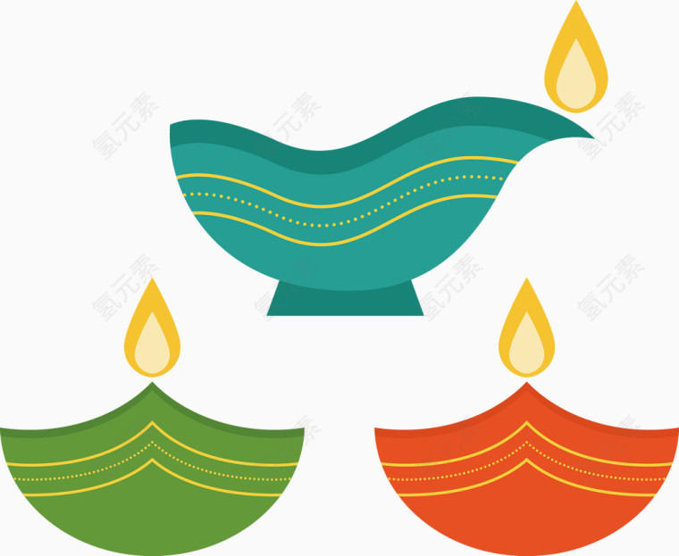 平面油灯矢量图