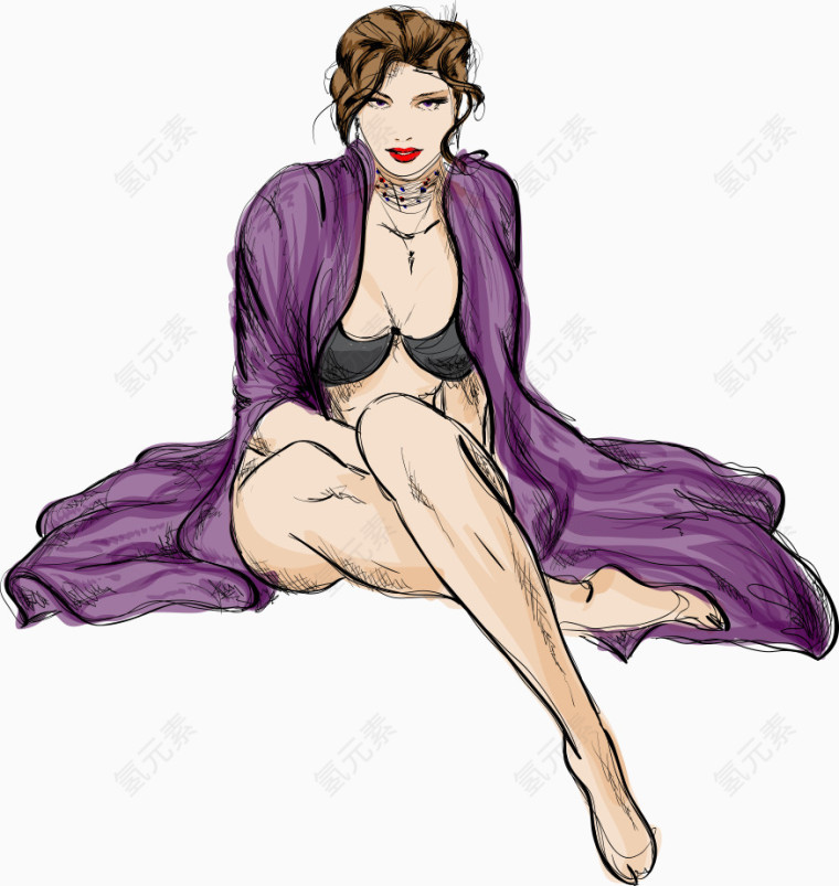 矢量性感内衣模特