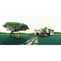 地产广告元素绿色花园