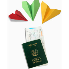 彩色折纸证件元素