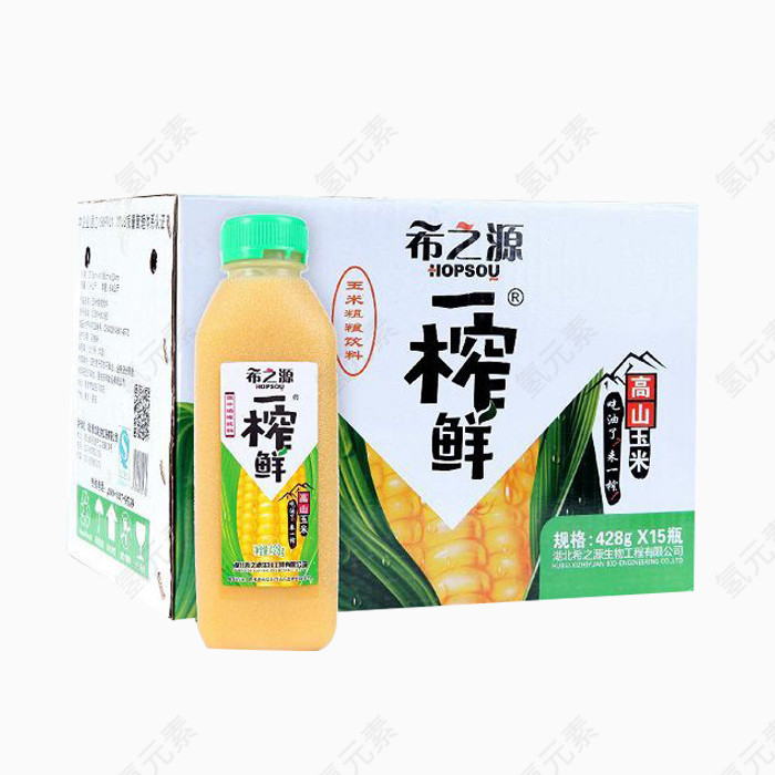 玉米汁包装箱免抠素材