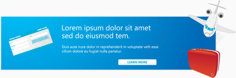 矢量蓝色横幅对话框