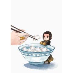 卡通版新年饺子