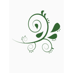 简洁绿色树枝装饰图