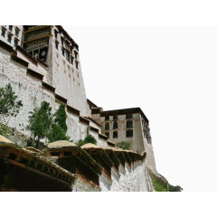 侧视西藏布达拉宫一角