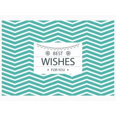 绿色波浪背景祝愿卡片