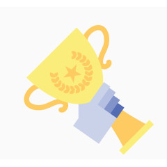 卡通黄色荣誉奖杯