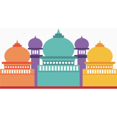 彩色城堡素材图片