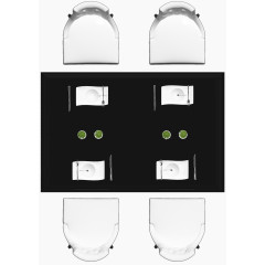 彩平图户型图餐厅4人黑白餐桌