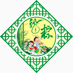 矢量端午节古典花纹框