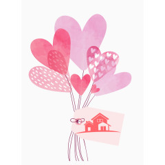 可爱浪漫飞屋矢量图