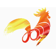 中国风彩色公鸡图标
