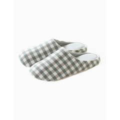 无印良品冬季保暖女居家鞋绿色