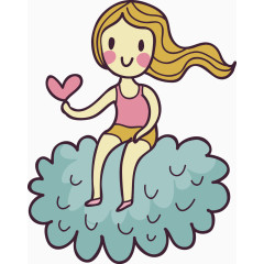 恋爱中的女孩矢量