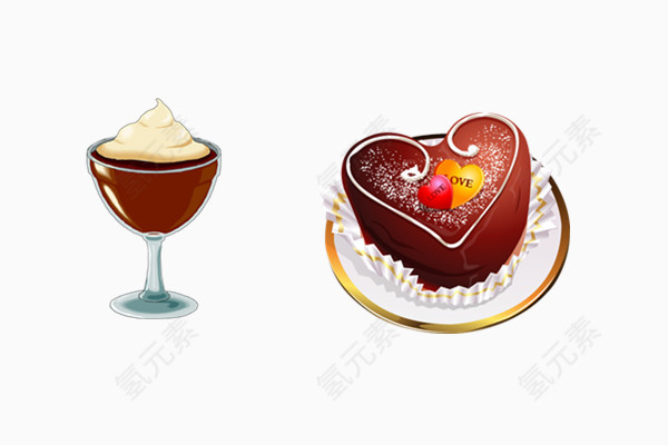 手绘巧克力甜点