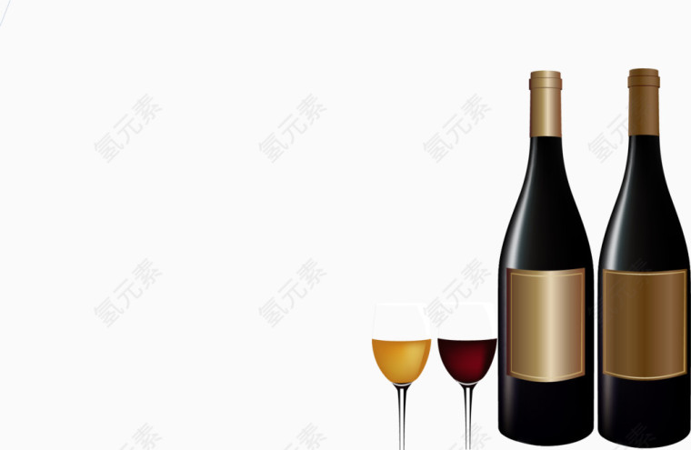 矢量手绘红酒