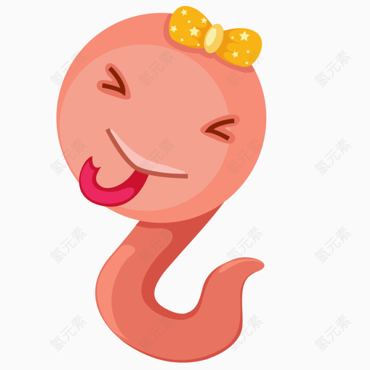 红色渐变蚯蚓头像