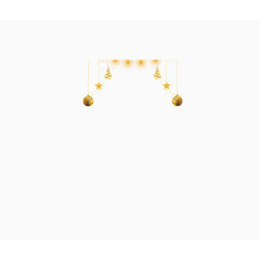 圣诞节金色彩球装饰素材