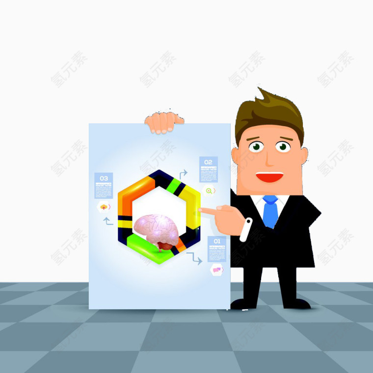 展示宣传单的商务人士