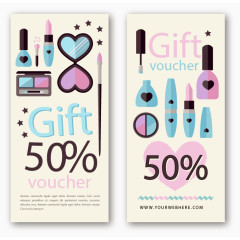 化妆品礼物矢量卡片