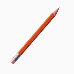 矢量红色木质铅笔画笔