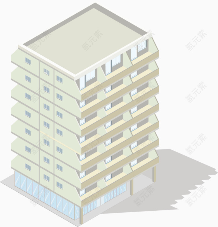 城镇都市地产立体房屋模型矢量