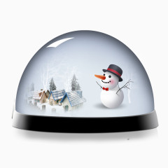 半圆玻璃雪景免抠素材