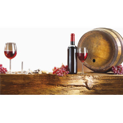 橡木桶红酒装饰图案