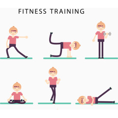 矢量女人锻炼身体素材